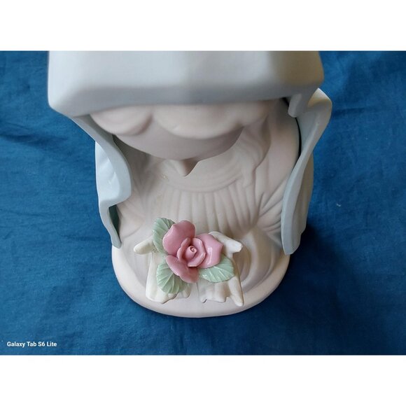 1980s Giftcraft ceramic Madonna Virgin Mary night light works table lamp pink - Picture 4 of 10